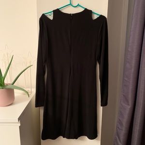 Black cold shoulder sexy comfy dress